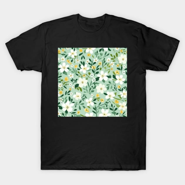 Floral Spring Meadow Daisy Buttercup Bloom T-Shirt by AstroWolfStudio